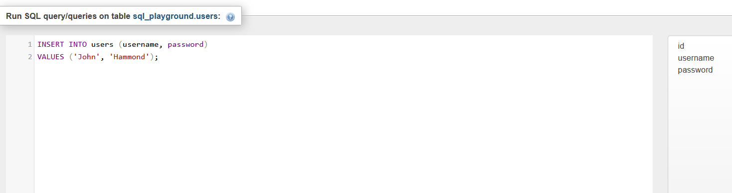 Inserting Users